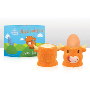 Highland Cow Head Sculpted Ceramic Egg Cup