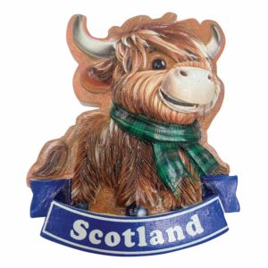 Coo Tartan Scarf Green Resin Magnet